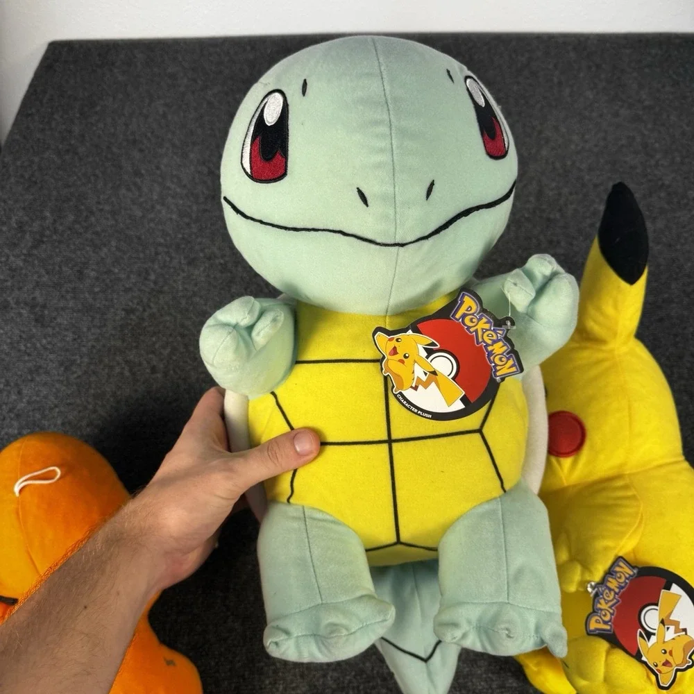 Pokemon Plush Lot of 3 Pikachu Charmander Squirtle Stuffed Animal Toy NWT 14